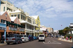 Front Street in Hamilton, Bermuda